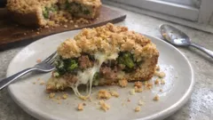 Sausage and Broccoli Sbriciolata: A Savory Crumb Pie With Melty Mozzarella